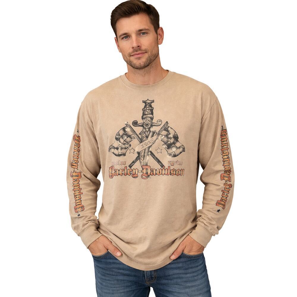 Harley Davidson California Motorcycle Riding T Shirt Vintage Large Tan